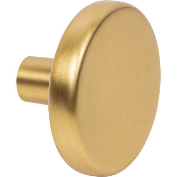 1-5/8" Diameter Brushed Gold Gibson Cabinet Knob - Image 3