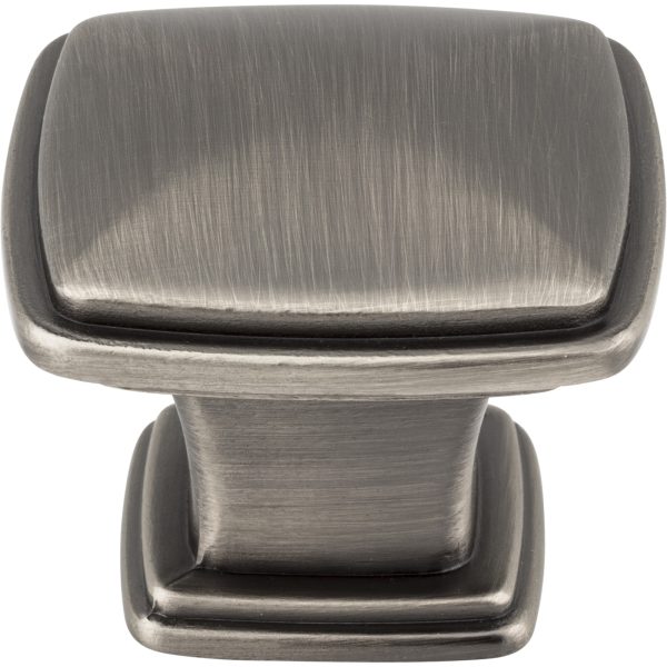 1-1/4" Overall Length Brushed Pewter Square Milan 1 Cabinet Knob - Image 3