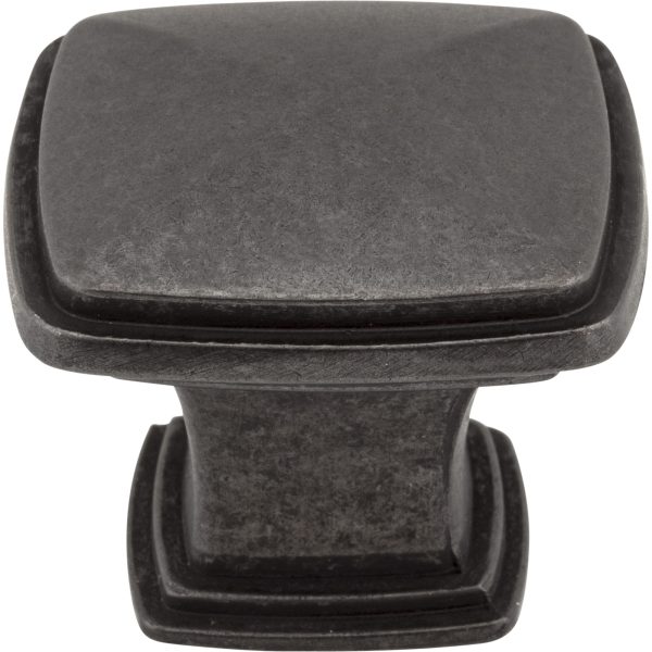 1-1/4" Overall Length Gun Metal Square Milan 1 Cabinet Knob - Image 3