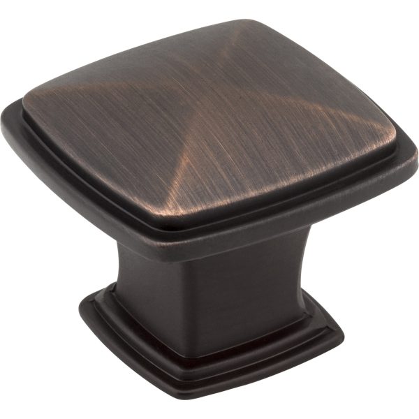 1-1/4" Overall Length Brushed Oil Rubbed Bronze Square Milan 1 Cabinet Knob