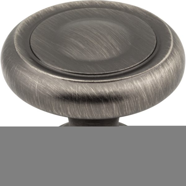1-1/4" Diameter Brushed Pewter Bremen 1 Cabinet Knob