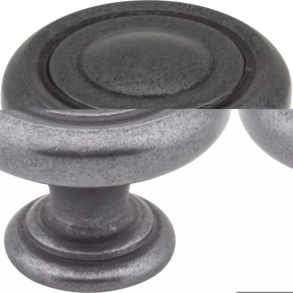 1-1/4" Diameter Gun Metal Bremen 1 Cabinet Knob