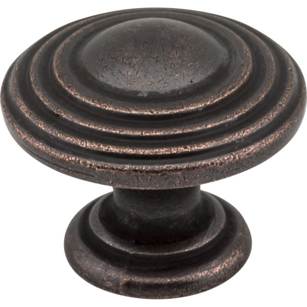 1-1/4" Diameter Distressed Oil Rubbed Bronze Stacked Bremen 2 Cabinet Knob
