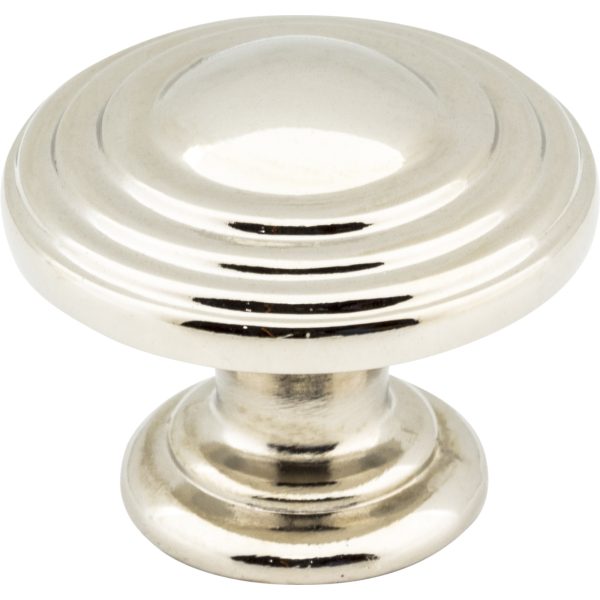 1-1/4" Diameter Polished Nickel Stacked Bremen 2 Cabinet Knob