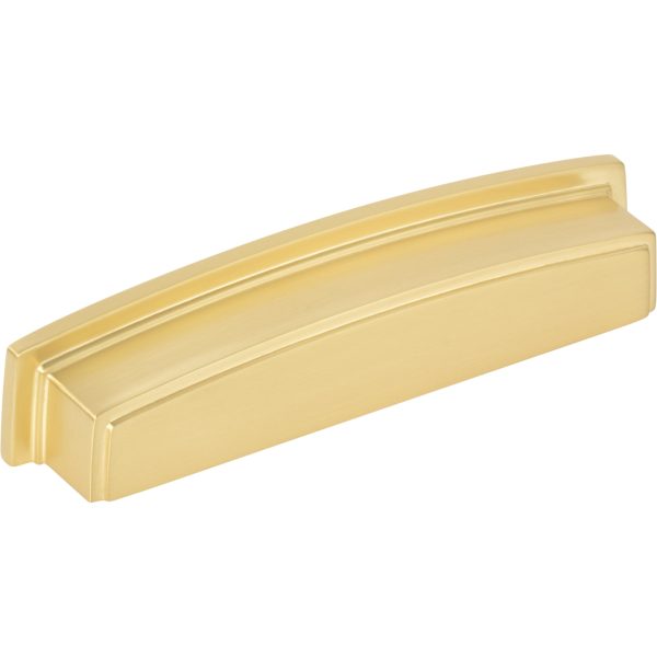 128 mm Center-to-Center Brushed Gold Square Renzo Cabinet Cup Pull