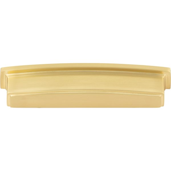 128 mm Center-to-Center Brushed Gold Square Renzo Cabinet Cup Pull - Image 4