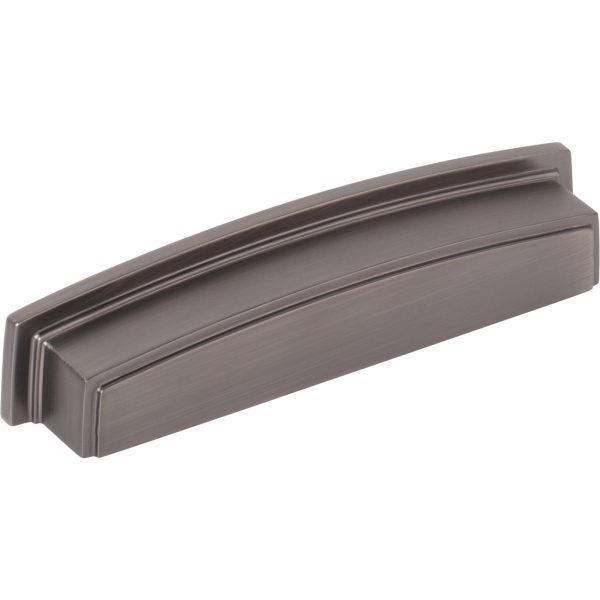 128 mm Center-to-Center Brushed Pewter Square Renzo Cabinet Cup Pull