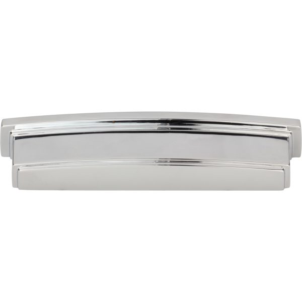 128 mm Center-to-Center Polished Chrome Square Renzo Cabinet Cup Pull - Image 4
