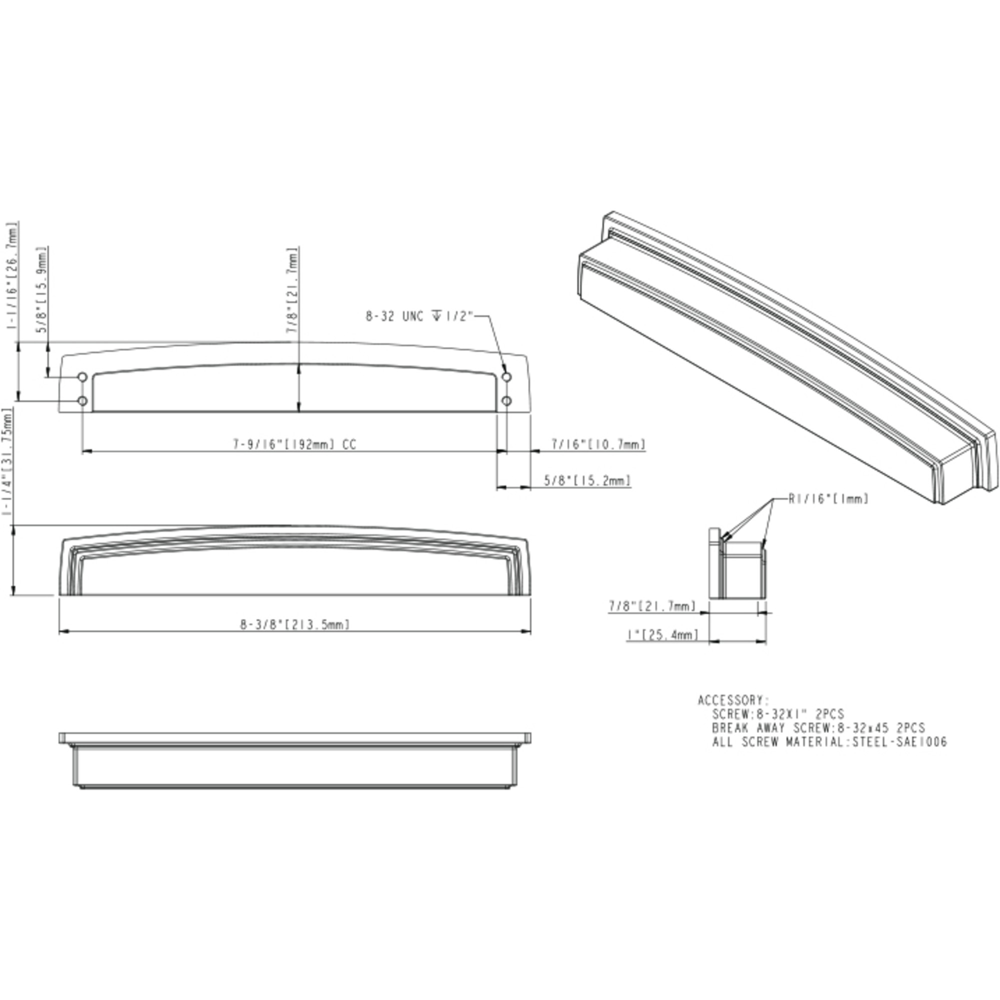 Renzo Cabinet Pull in Satin Nickel