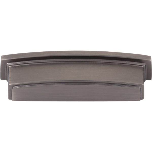 96 mm Center-to-Center Brushed Pewter Square Renzo Cabinet Cup Pull - Image 4