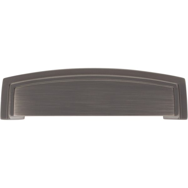 96 mm Center-to-Center Brushed Pewter Square Renzo Cabinet Cup Pull - Image 6