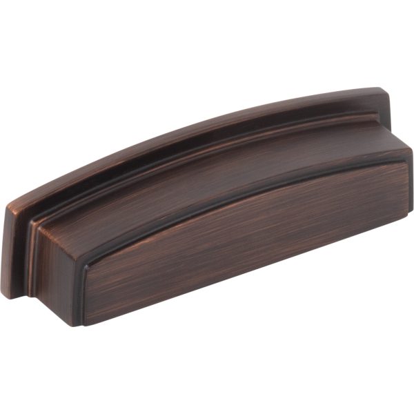 96 mm Center-to-Center Brushed Oil Rubbed Bronze Square Renzo Cabinet Cup Pull