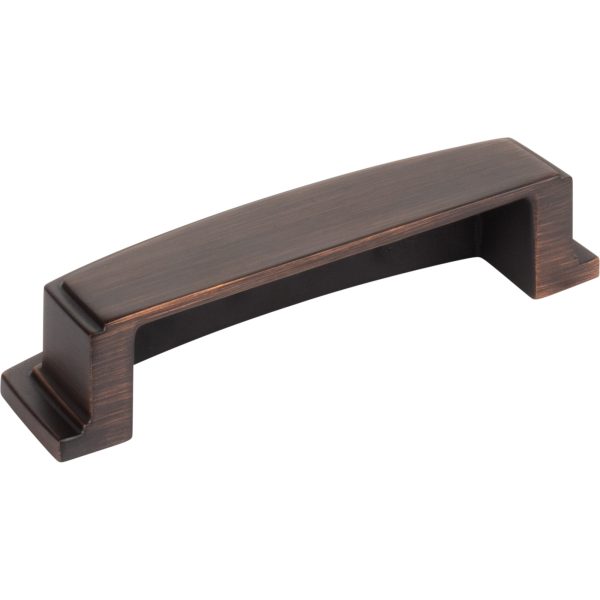 96 mm Center-to-Center Brushed Oil Rubbed Bronze Square Renzo Cabinet Cup Pull - Image 3