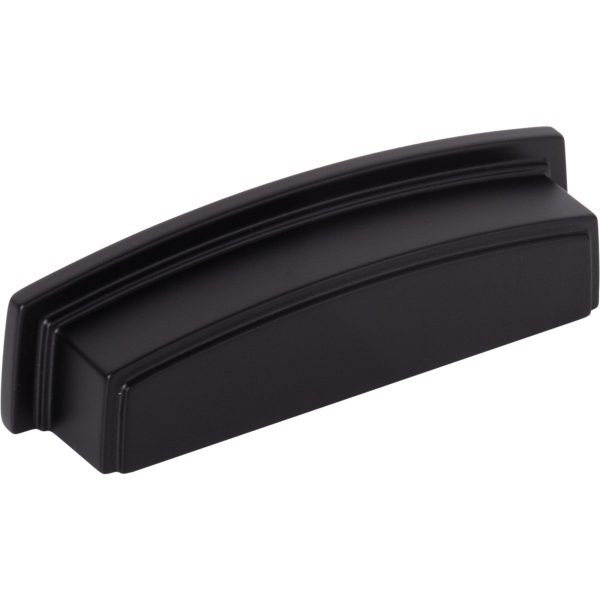 96 mm Center-to-Center Matte Black Square Renzo Cabinet Cup Pull