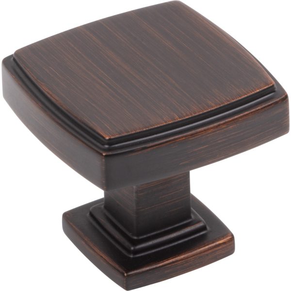 1-1/4" Overall Length Brushed Oil Rubbed Bronze Square Renzo Cabinet Knob