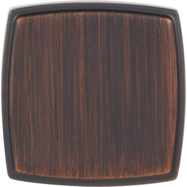 1-1/4" Overall Length Brushed Oil Rubbed Bronze Square Renzo Cabinet Knob - Image 3