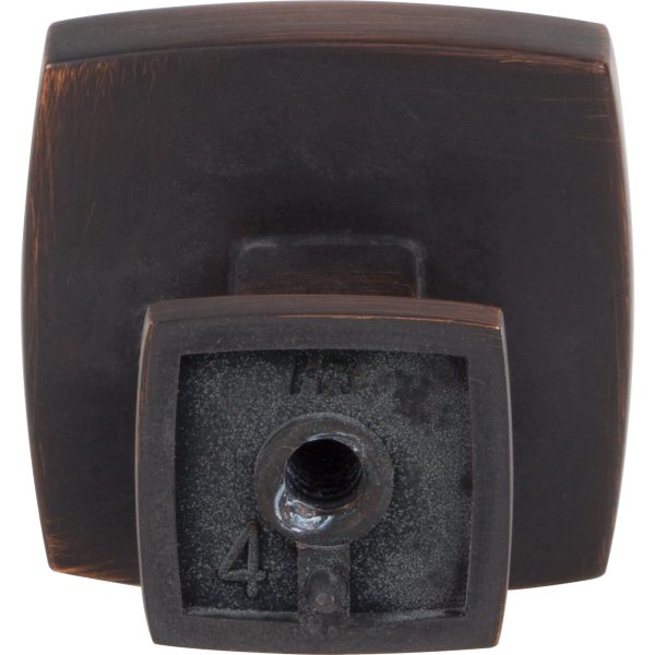 1-1/4" Overall Length Brushed Oil Rubbed Bronze Square Renzo Cabinet Knob - Image 4