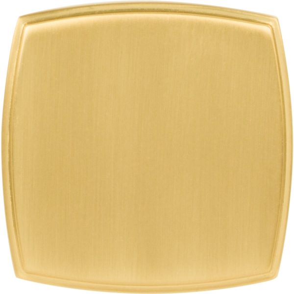 1-3/4" Overall Length Brushed Gold Square Renzo Cabinet Knob - Image 3
