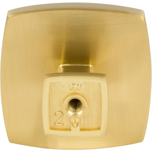 1-3/4" Overall Length Brushed Gold Square Renzo Cabinet Knob - Image 4