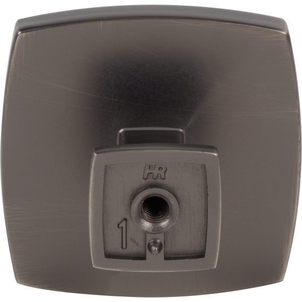 1-3/4" Overall Length Brushed Pewter Square Renzo Cabinet Knob - Image 4