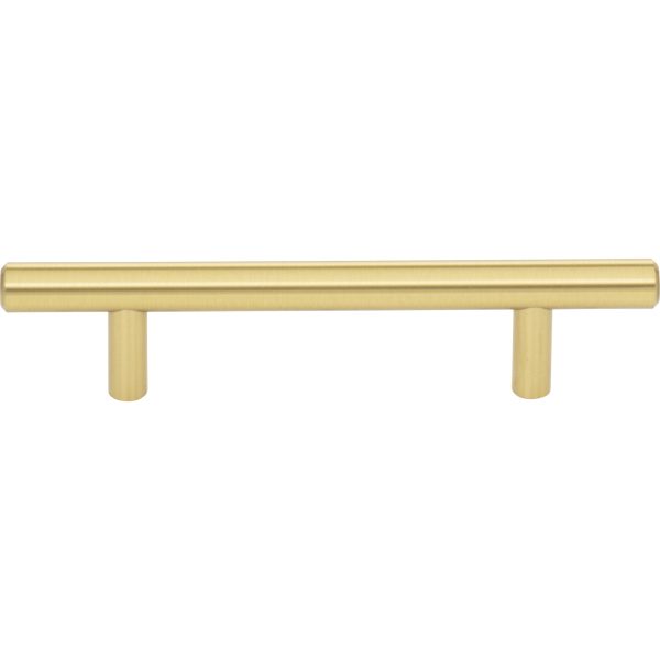 96 mm Center-to-Center Brushed Gold Naples Cabinet Bar Pull - Image 3