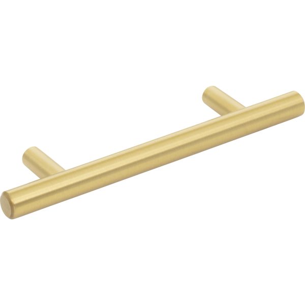 96 mm Center-to-Center Brushed Gold Naples Cabinet Bar Pull - Image 4