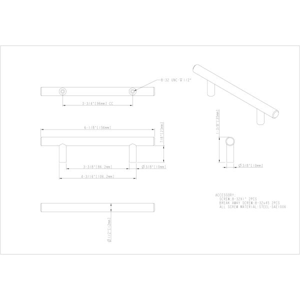 96 mm Center-to-Center Satin Bronze Naples Cabinet Bar Pull - Image 5