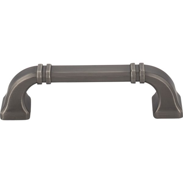 96 mm Center-to-Center Brushed Pewter Ella Cabinet Pull - Image 3