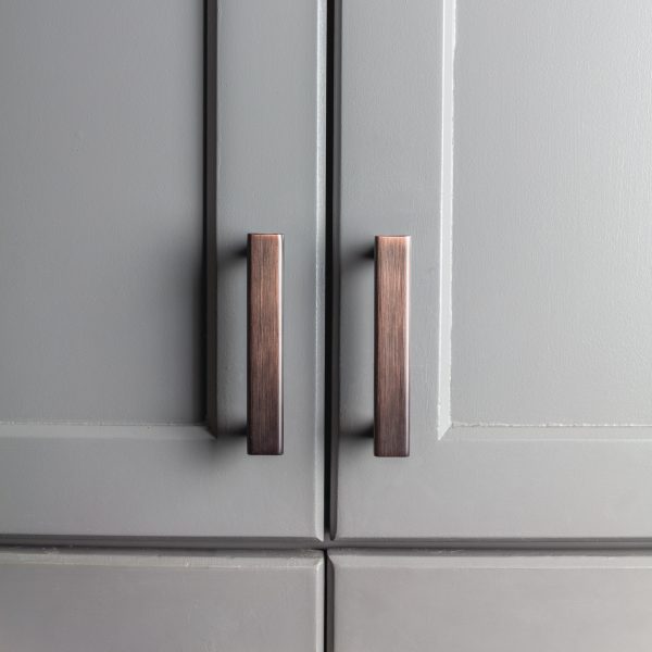 3" Center-to-Center Brushed Oil Rubbed Bronze Square Park Cabinet Pull - Image 4