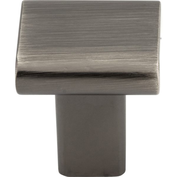 1" Overall Length Brushed Pewter Square Park Cabinet Knob - Image 3
