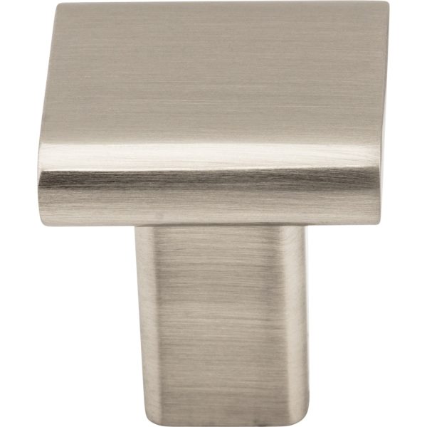 1" Overall Length Satin Nickel Square Park Cabinet Knob - Image 3