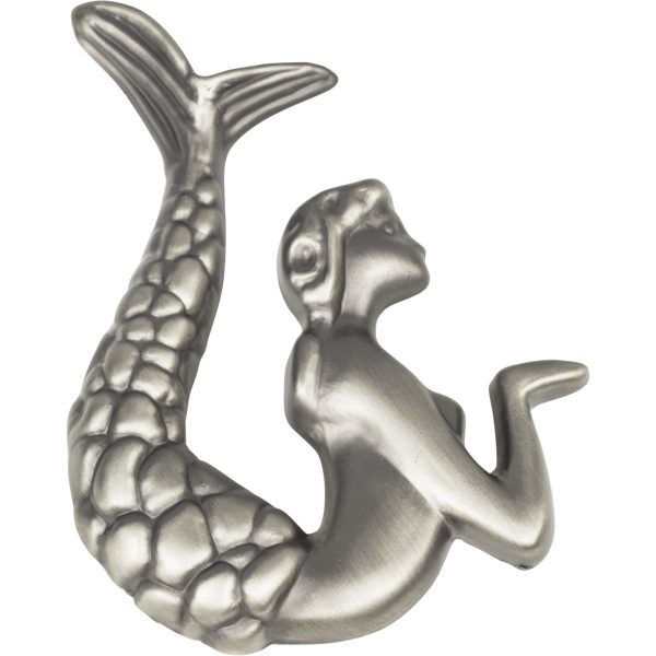 Mermaid Knob Left 2 1/2 Inch Pewter - Image 3