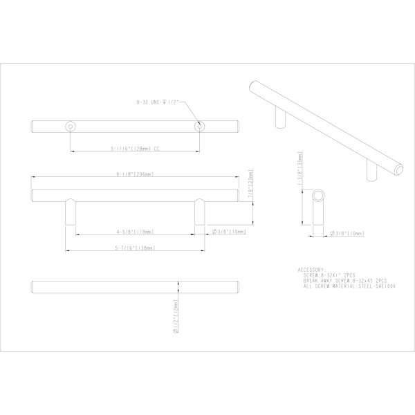 128 mm Center-to-Center Dark Brushed Bronze Naples Cabinet Bar Pull - Image 4