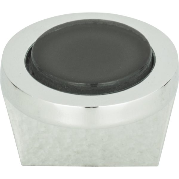 Spa Black Round Knob 1 1/4 Inch Polished Chrome - Image 3