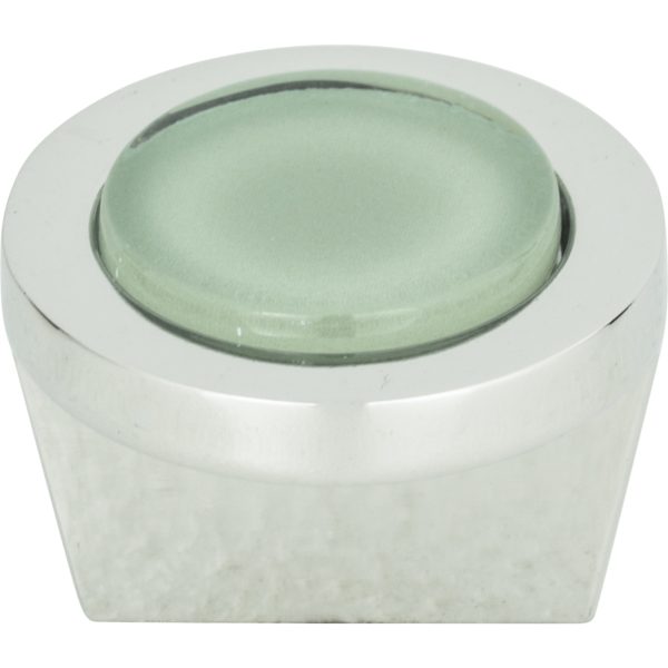 Spa Green Round Knob 1 1/4 Inch Polished Chrome - Image 3