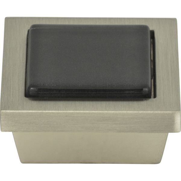 Spa Black Square Knob 1 3/8 Inch Brushed Nickel - Image 4
