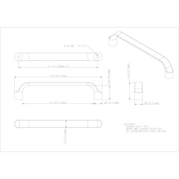 128 mm Center-to-Center Matte Black Brenton Cabinet Pull - Image 3