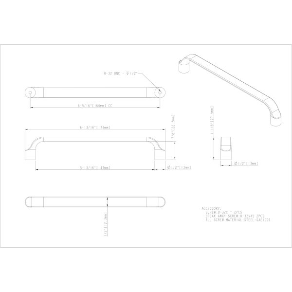 160 mm Center-to-Center Brushed Pewter Brenton Cabinet Pull - Image 5
