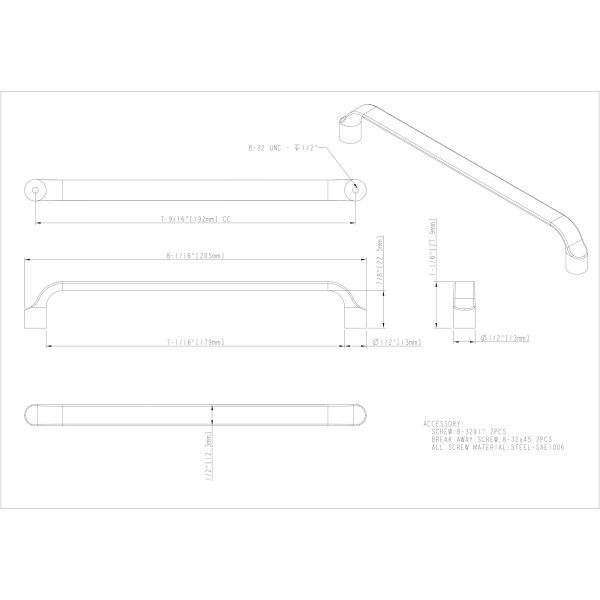 192 mm Center-to-Center Polished Chrome Brenton Cabinet Pull - Image 4