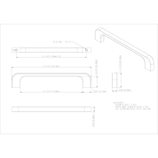128 mm Center-to-Center Polished Chrome Alvar Cabinet Pull - Image 4