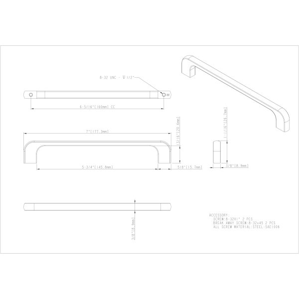160 mm Center-to-Center Polished Chrome Alvar Cabinet Pull - Image 4