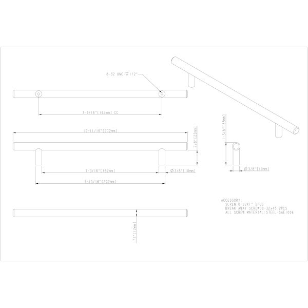 192 mm Center-to-Center Brushed Gold Naples Cabinet Bar Pull - Image 5