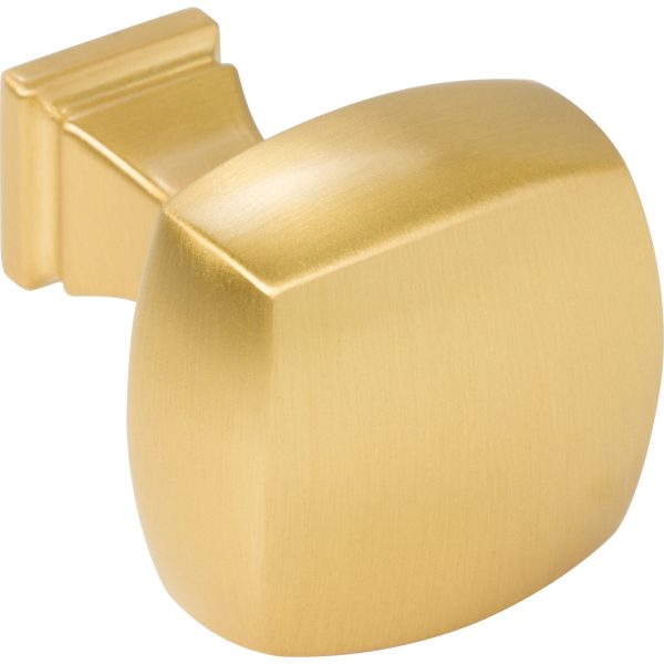 1-1/8" Overall Length Brushed Gold Square Audrey Cabinet Knob - Image 4