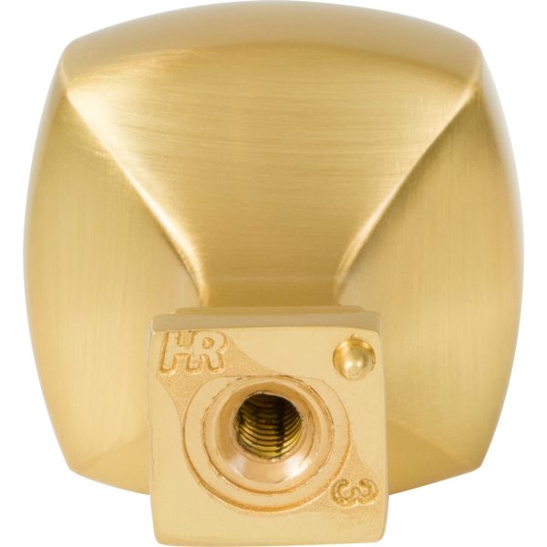 1-1/8" Overall Length Brushed Gold Square Audrey Cabinet Knob - Image 6