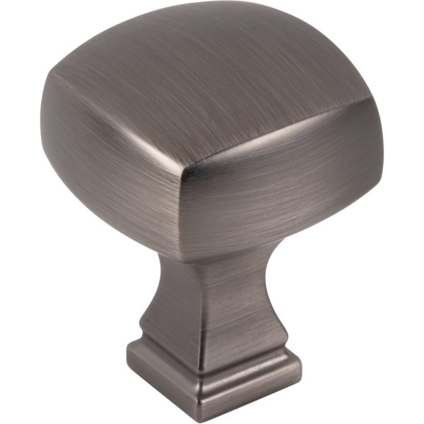 1-1/8" Overall Length Brushed Pewter Square Audrey Cabinet Knob
