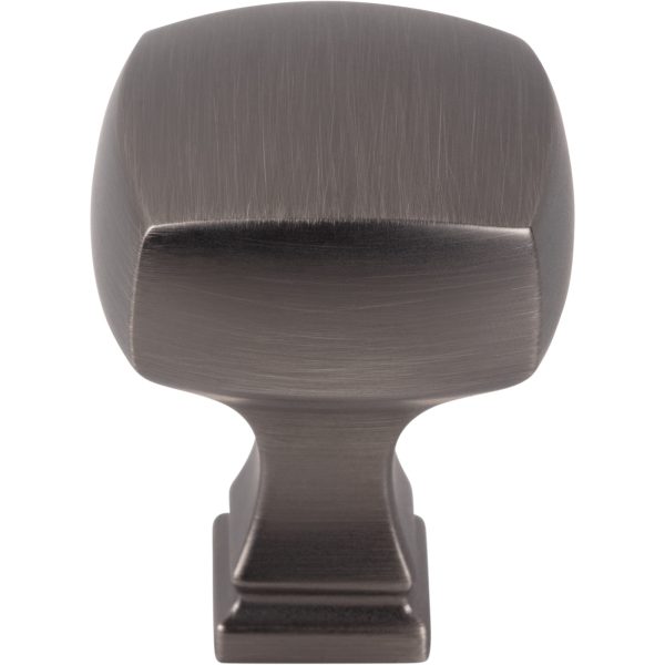 1-1/8" Overall Length Brushed Pewter Square Audrey Cabinet Knob - Image 3