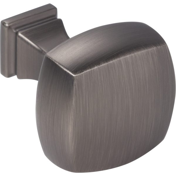 1-1/8" Overall Length Brushed Pewter Square Audrey Cabinet Knob - Image 4