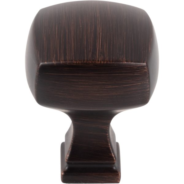 1-1/8" Overall Length Brushed Oil Rubbed Bronze Square Audrey Cabinet Knob - Image 3