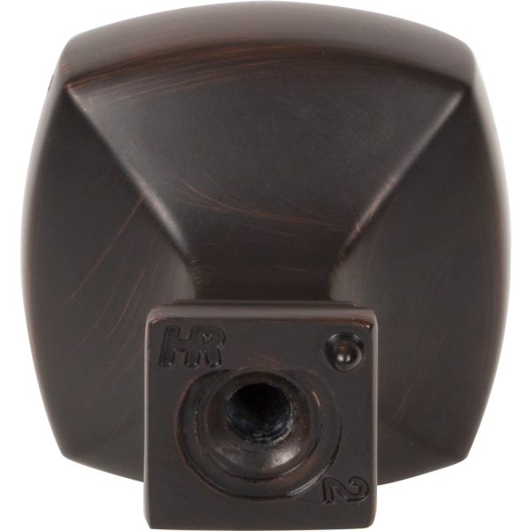 1-1/8" Overall Length Brushed Oil Rubbed Bronze Square Audrey Cabinet Knob - Image 6