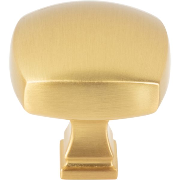 1-3/8" Overall Length Brushed Gold Square Audrey Cabinet Knob - Image 3